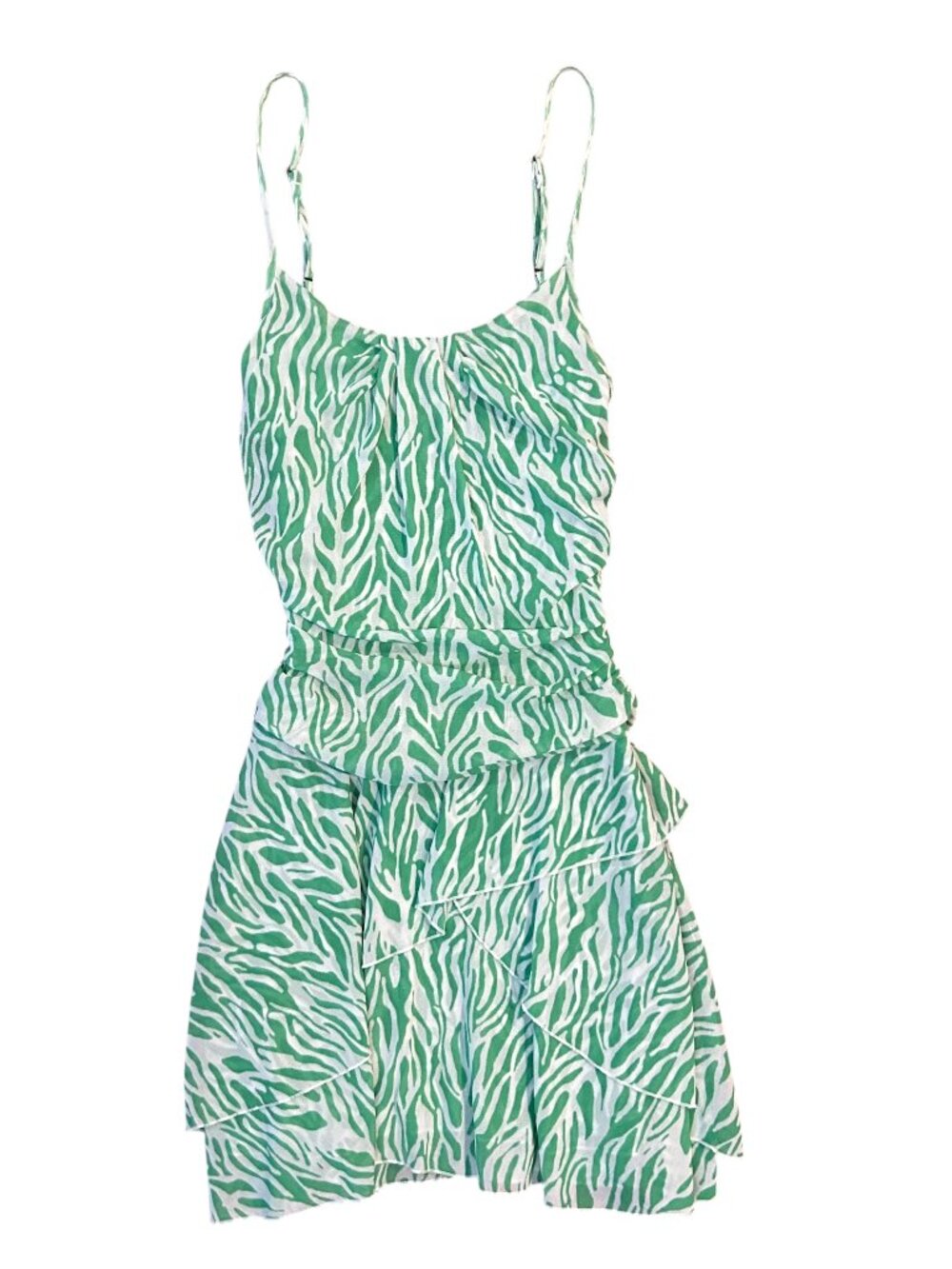 Diane von Furstenberg X Target Sea Twig Green Zebra  Mini Dress Size XXS Size 0